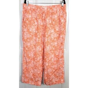 Cynthia Rowley High-Rise Wide Leg Linen Ankle Pants Size XL